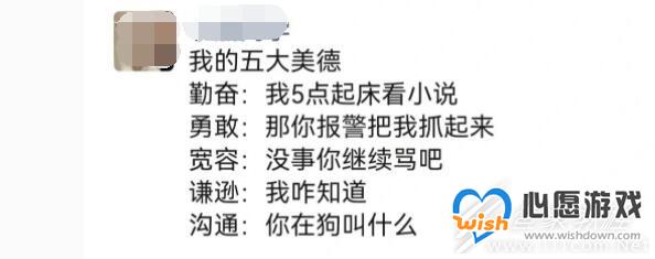 我的五大美德梗的意思和含义