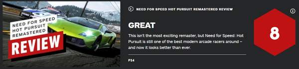 《极品飞车：热力追踪 复刻版》IGN 8分 比原作更出色_wishdown.com