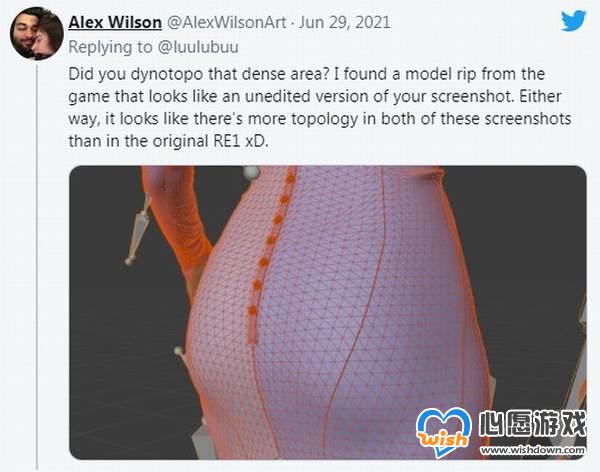 玩家研究《生化8》夫人臀部建模 多边形比1代整体都多_wishdown.com 玩家研究《生化8》夫人臀部建模 多边形比1代整体都多_wishdown.com