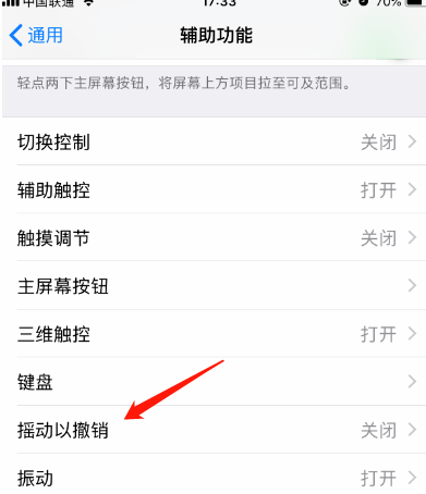 iOS12怎么打开/关闭摇动以撤销选项